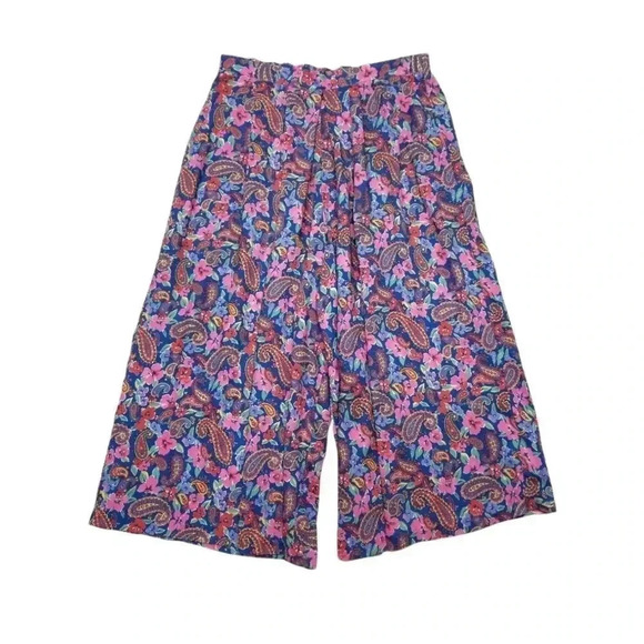 {Portraits by Northern Isles} Women's Vintage Paisley Floral Print Cullottes - Picture 3 of 12